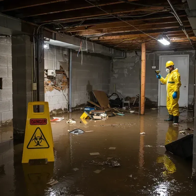 Flooded Basement Electrical Hazard in Linden, MI Property