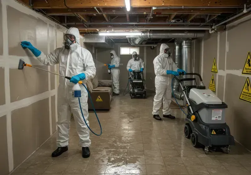 Basement Moisture Removal and Structural Drying process in Linden, MI